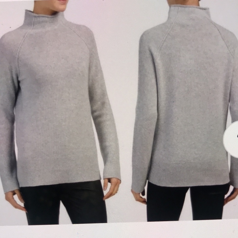 Nwt Throry cashmere Mocked Neck Sweater in Light Heather Grey Small